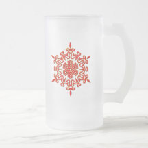 ORANGE SNOWFLAKE ORNAMENT COFFEE MUGS