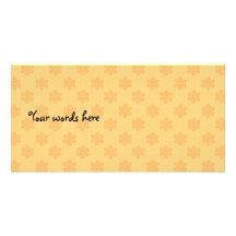 Orange snowflakes on orange background customized photo card