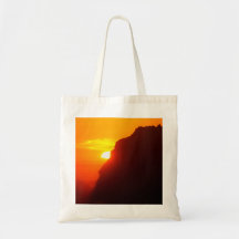 Orange sunset canvas bag