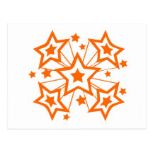 Orange Super Stars Postcard