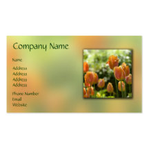 Orange Tulip Flowers Business Cards