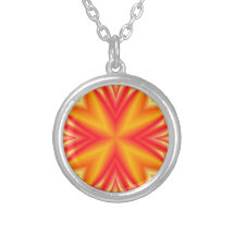 Orange, yellow & pink abstract necklace