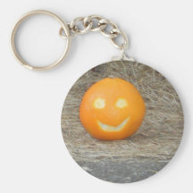 OrangeSmiles in brown grass Keychain