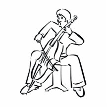Orchestra Bass Player Man Outline Photo Cut Outs
