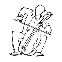 Orchestra Bass Player Stylised Outline Photo Sculpture