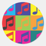 Orchestra Pop Art Round Stickers