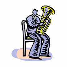 Orchestra Tuba Player Graphic, Seated Image Photo Sculptures