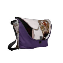 Orchid design in cream Messenger bag