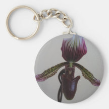 orchid,lady slipper key chain