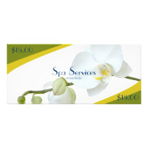 Orchid Spa, $15.00 , Spa Services, $15.00, Bonu... Rack Card