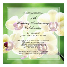 Orchids 50th Wedding Anniversary Invitations