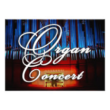 Organ concert invitation - blue facade landscape
