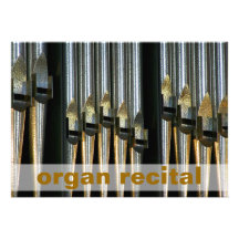 Organ recital invite - metal pipes