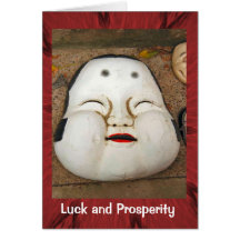 Oriental festival mask, mandarin greeting cards