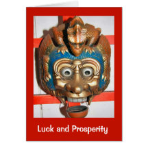 Oriental festival mask, mythical beast cards