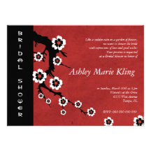 Oriental Sakura Bridal Shower Personalized Invitation