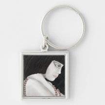 original illustration art deco style keychains