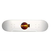 Ornament Dark Sunset with yellow candle graphic Skate Decks