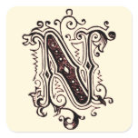 Ornamental 'N' - Stamp stickers