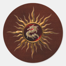 Ornamental Sun Dragon Sticker