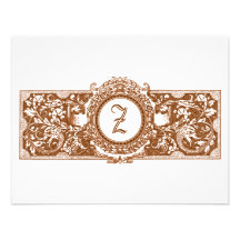 Ornate Brown "Z" Monogram Wedding Reply Cards Custom Announcement