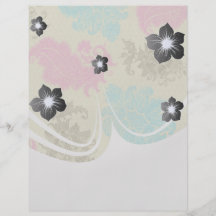 ornate damask lattice aqua pink tan flyer