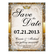 Ornate Fairytale Storybook Wedding Save the Date Postcards
