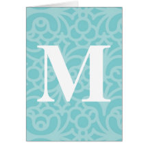 Ornate Floral Monogram - Letter M Card