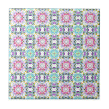 Ornate Floral Pattern Ceramic Tiles