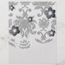ornate formal black white damask flyers