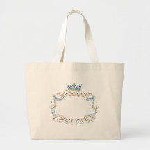 Ornate  Frame Medallion with Crown Canvas Bag