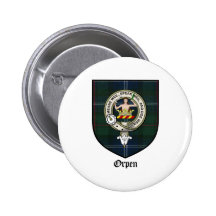 Orpen Clan Crest Badge Tartan Pinback Buttons