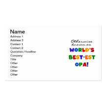 Otherwise Known as Best Opa T-shirts and Gifts Business Card