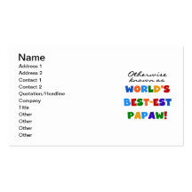 Otherwise Known Best-est Papaw T-shirts and Gifts Business Card Template