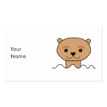 Otter in Water. Business Card Template
