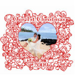 Our 1st Christmas Sculpture Love Bird Hearts Photo Cut Out