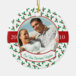 Our First Christmas Together- Holly & Berries Christmas Tree Ornament