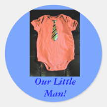 Our Little Man! Round Stickers