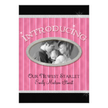 Our Newest Starlet Hollywood Glam Baby Girl Personalized Invite
