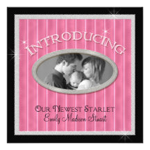 Our Newest Starlet Hollywood Glam Baby Girl Custom Invites