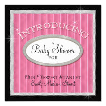 Our Newest Starlet Hollywood Glam Baby Shower Invitations