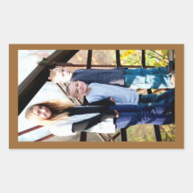 Outdoor fun rectangular stickers