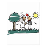 Outdoor Wedding Outside Nature Green Wedding Postcards