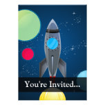 Outer Space Rocket Ship Custom Invitations
