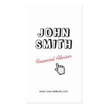 Outline Text Financial Advisor Business Card