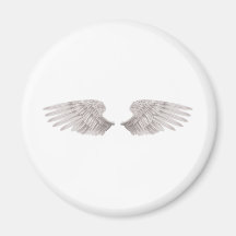 outstretched beautiful white wings refrigerator magnet