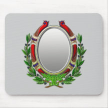 Oval Mirror Olive Branch Print Mouse Pads
