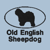 Oval Old English Sheepdog Embroidered Shirt embroidered shirts