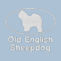 Oval Old English Sheepdog Embroidered Shirt (Dark) embroidered shirts