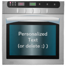Oven graphic with personalised text napkin